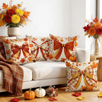 Autumn Plaid Pumpkin Pillow Cover
