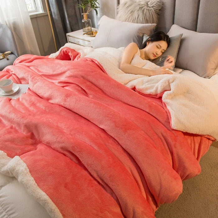 Double-Sided Winter Throw Blanket