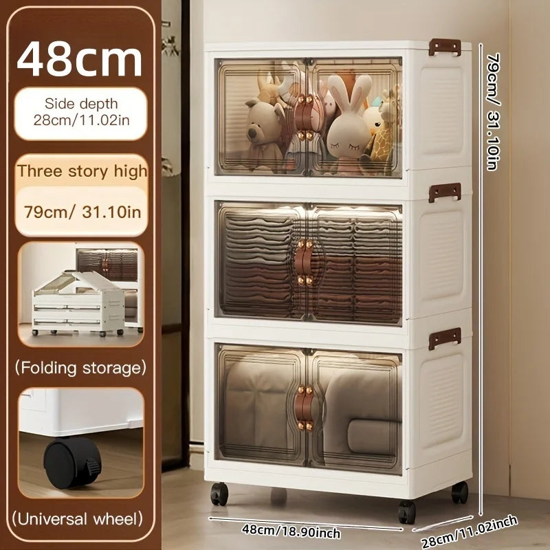 Foldable Rolling Storage Cabinet