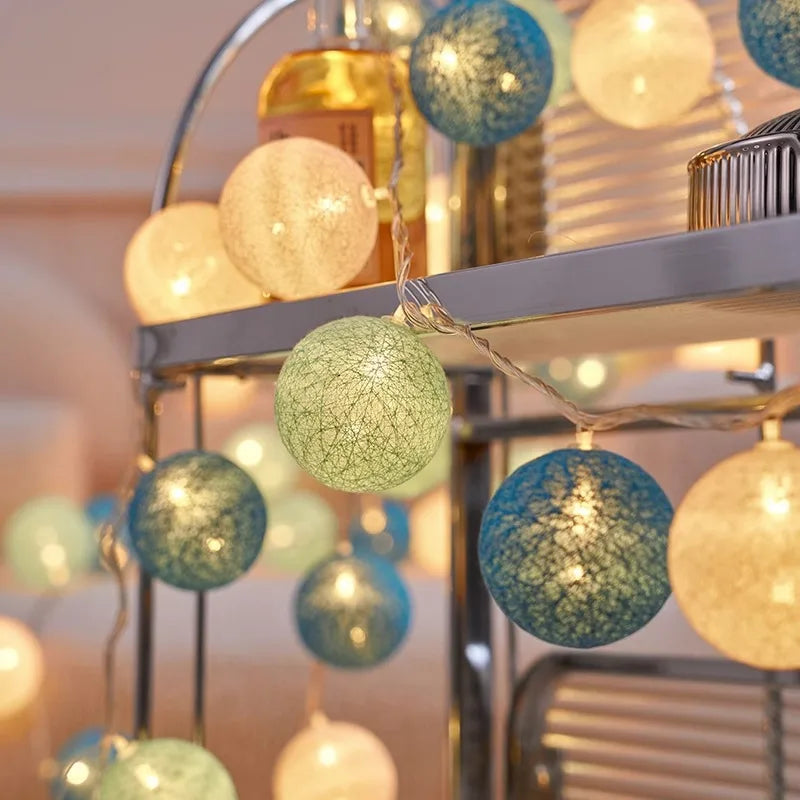 Cotton Ball LED String Lights