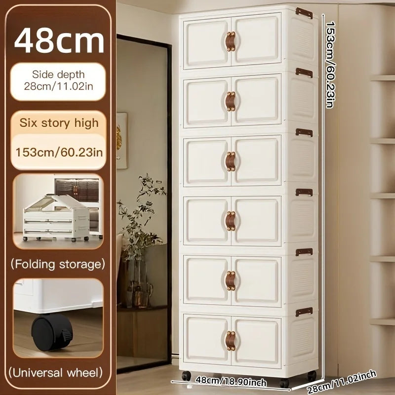 Foldable Rolling Storage Cabinet