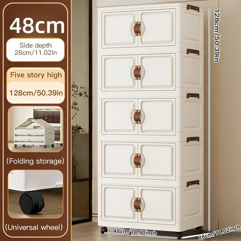 Foldable Rolling Storage Cabinet
