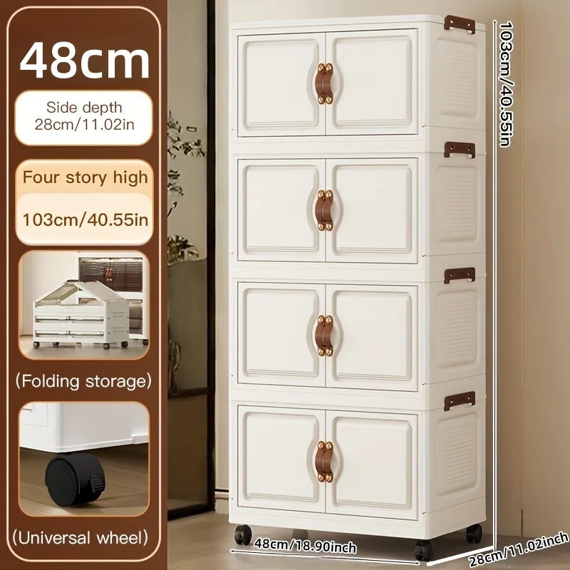 Foldable Rolling Storage Cabinet