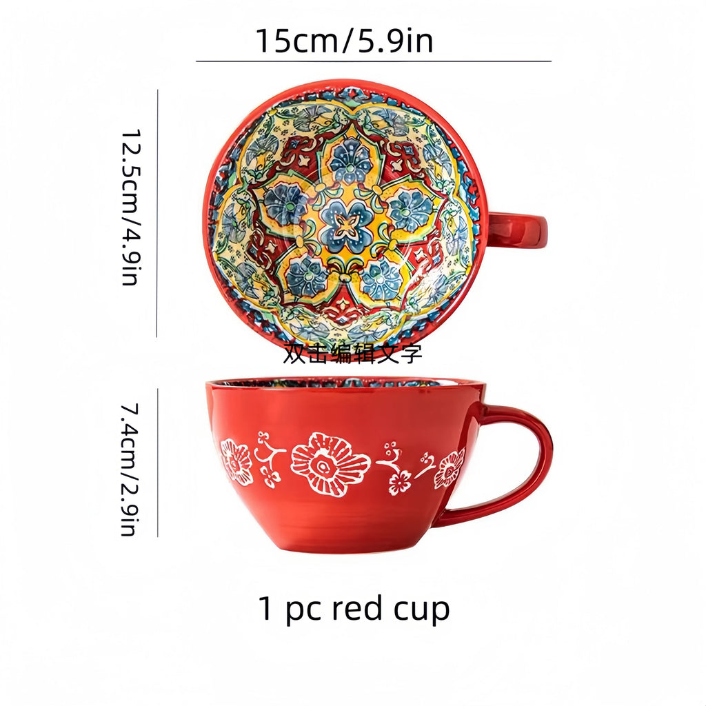Bohemian Hand-Painted Ceramic Mug
