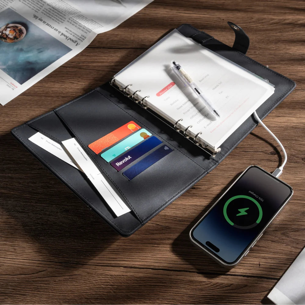 Wireless Charging Linen Journal & Planner