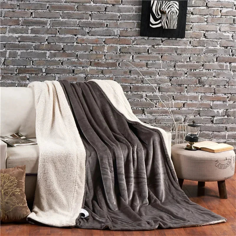 Double-Sided Winter Throw Blanket