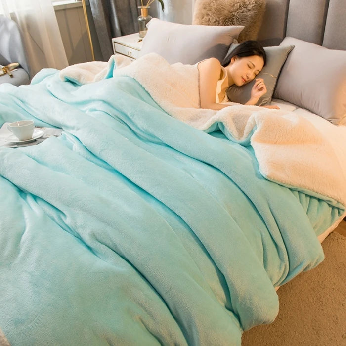 Double-Sided Winter Throw Blanket