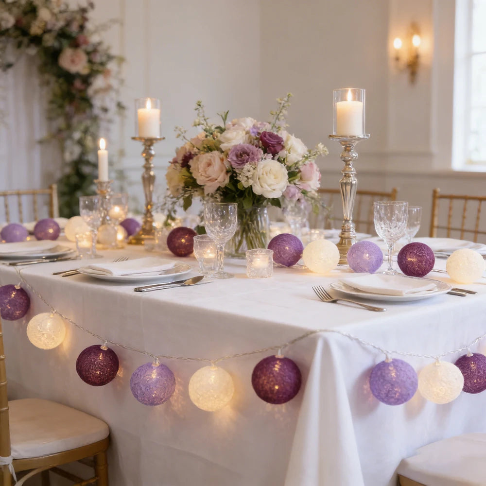 Cotton Ball LED String Lights