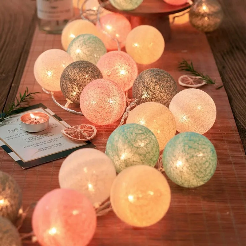 Cotton Ball LED String Lights