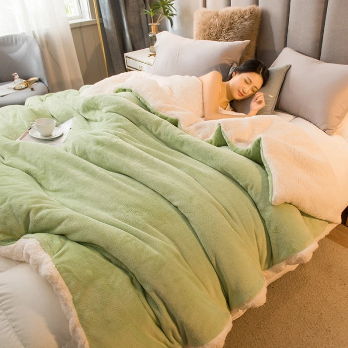 Double-Sided Winter Throw Blanket