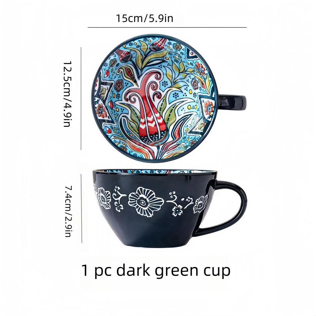 Bohemian Hand-Painted Ceramic Mug