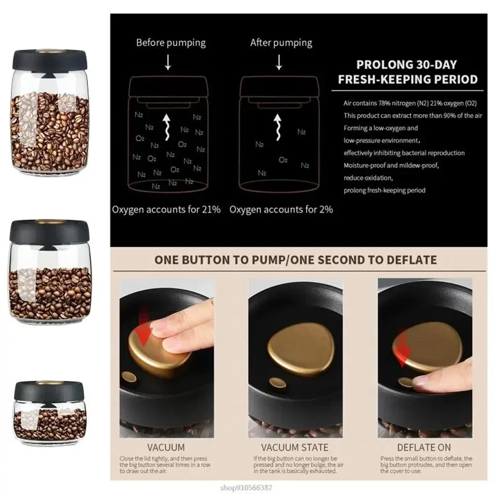 Vacuum Sealed Coffee Storage Jar