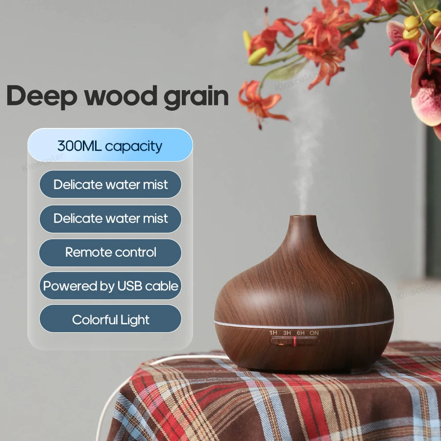 300ml Wood Grain Aroma Diffuser