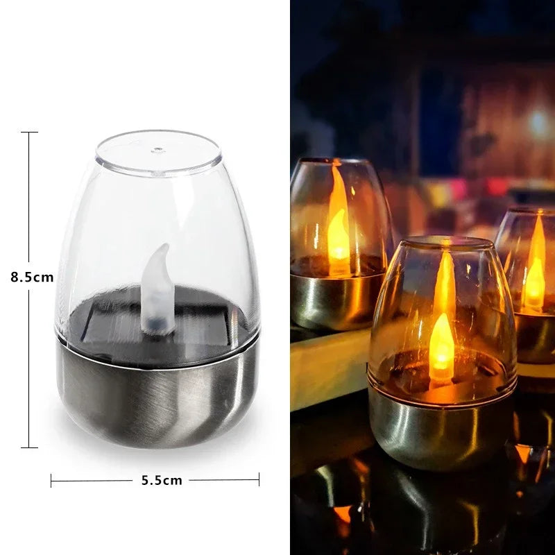Stainless Steel Solar Candle Lantern