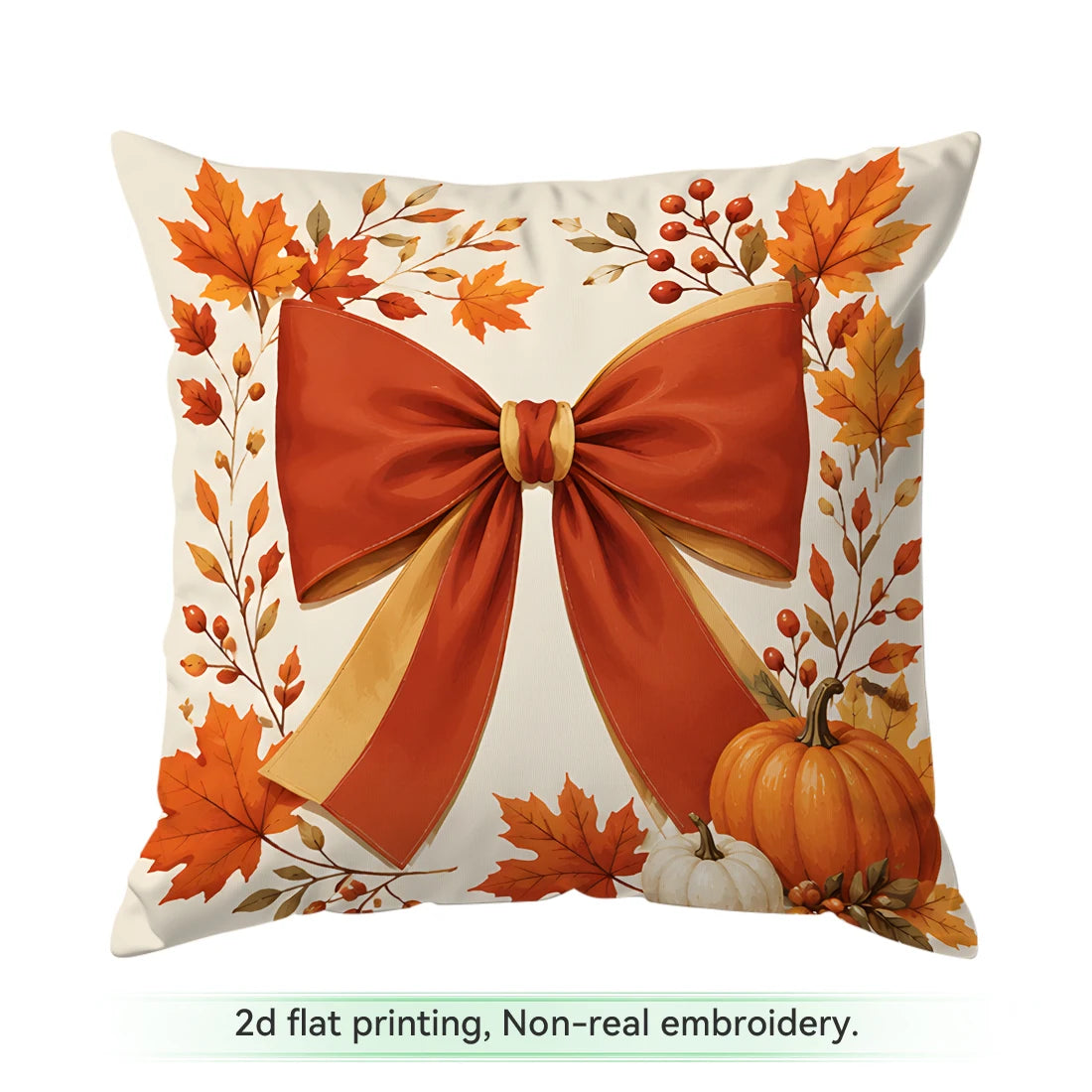 Autumn Plaid Pumpkin Pillow Cover