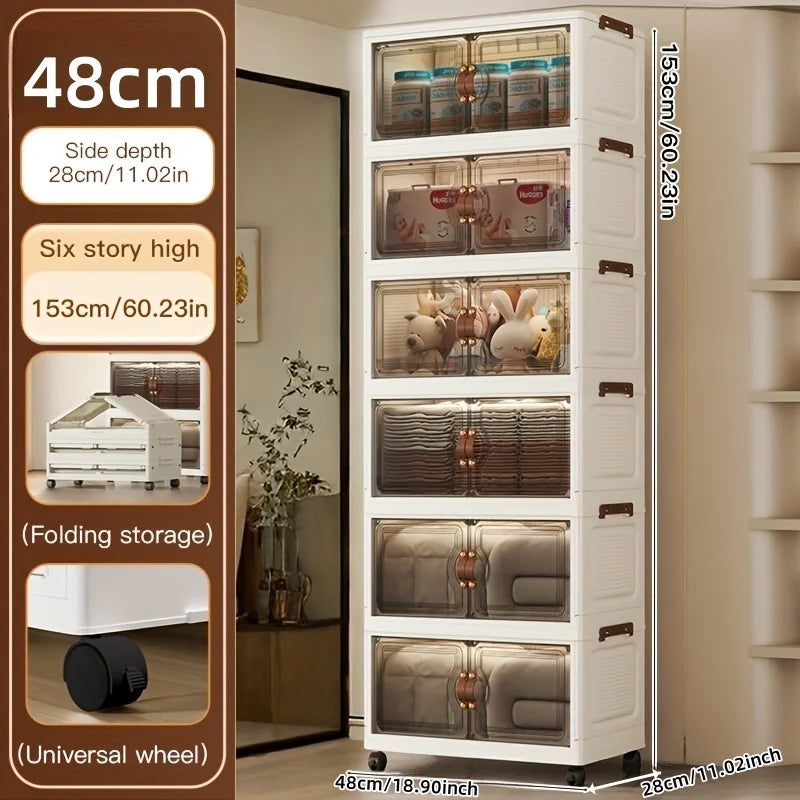Foldable Rolling Storage Cabinet