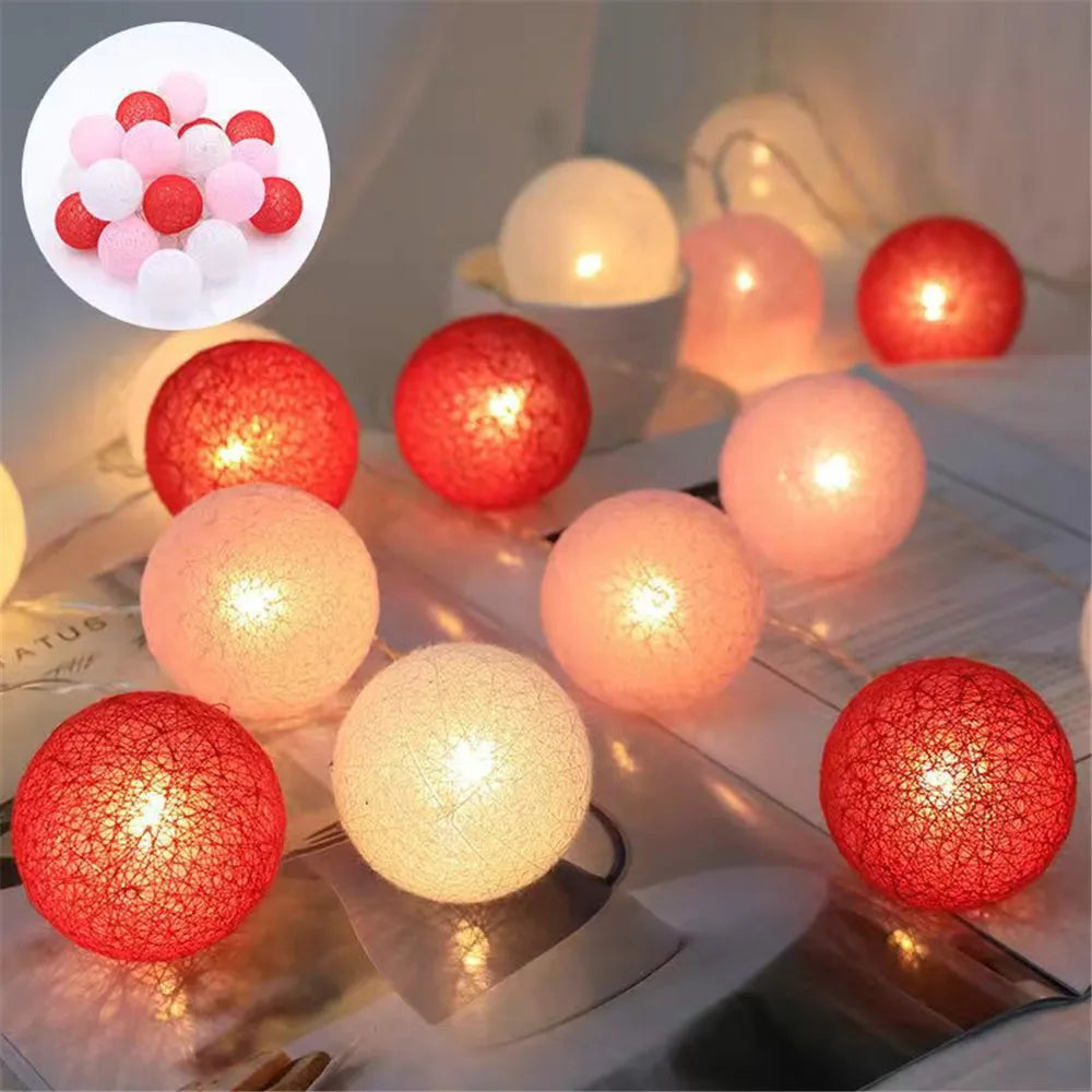 Cotton Ball LED String Lights