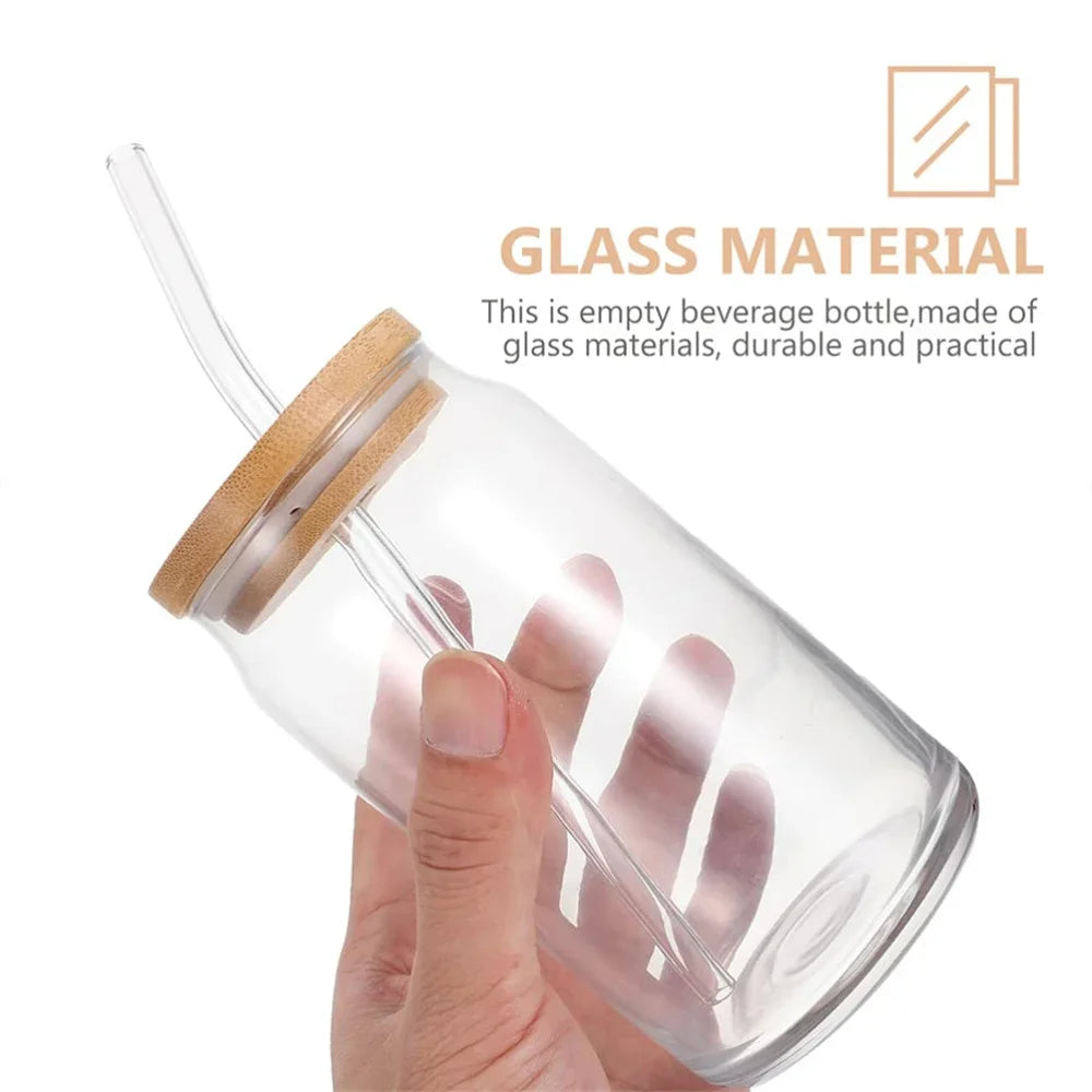 Glass Tumbler with Bamboo Lid & Glass Straw