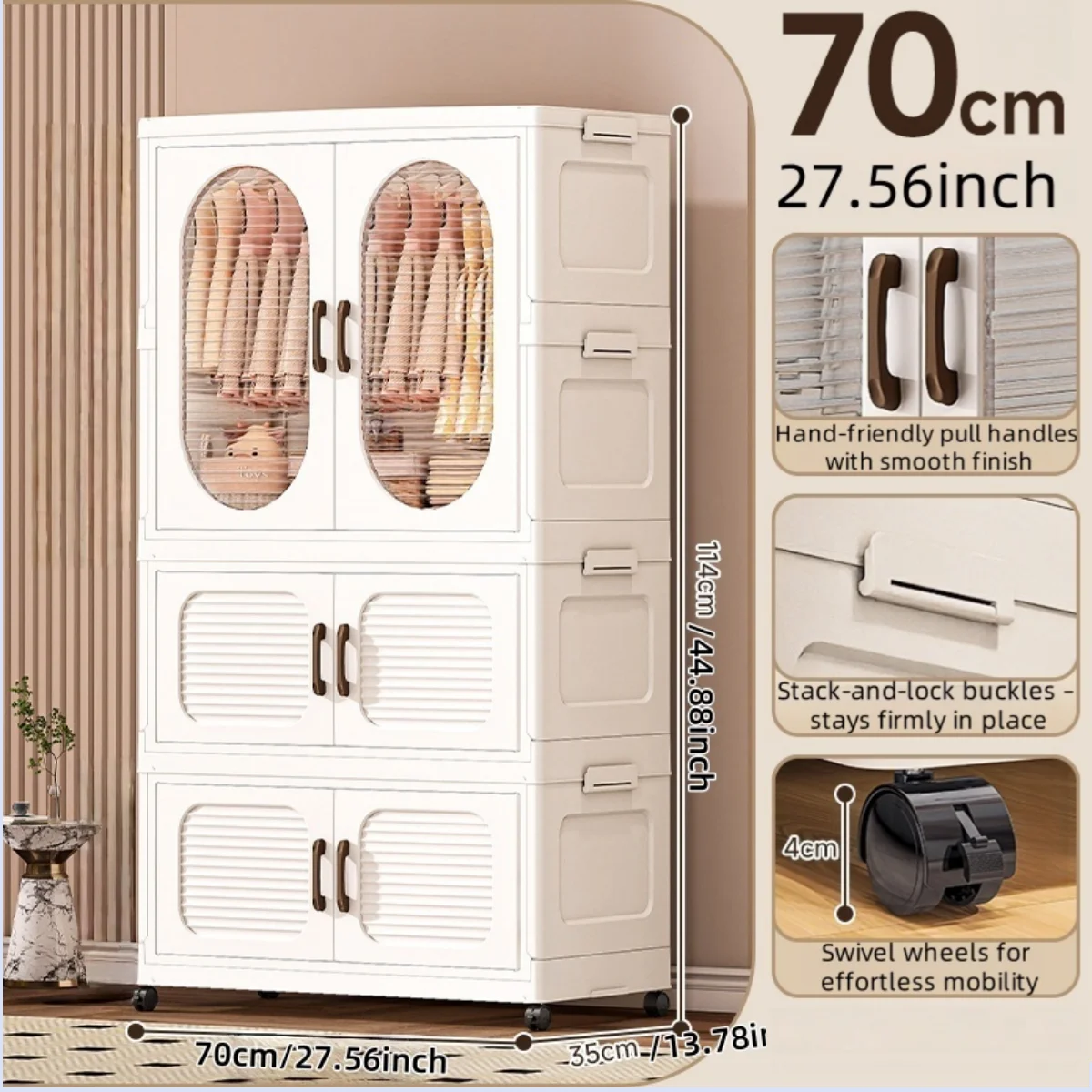 Foldable Double Door Wardrobe