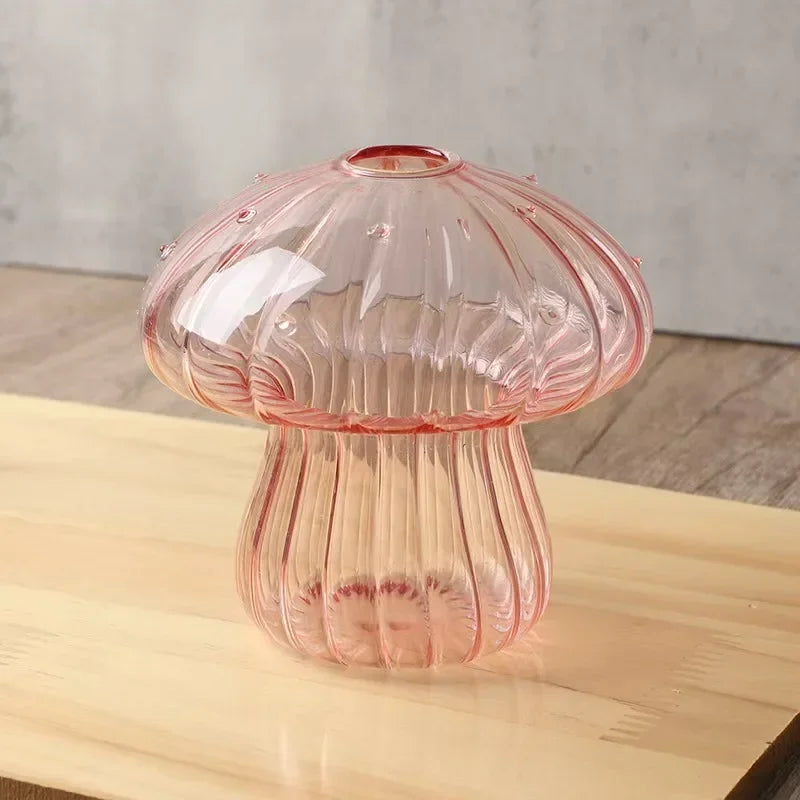 Colorful Glass Mushroom Vase