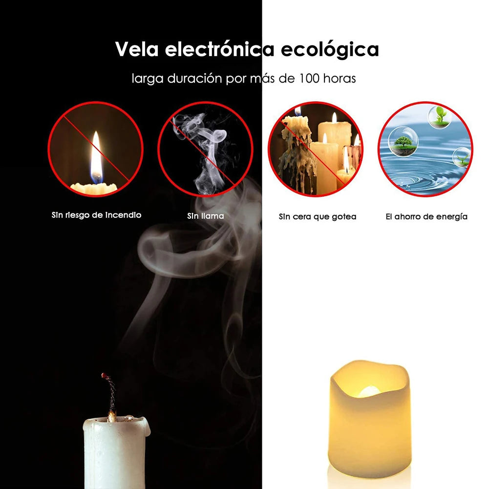 Flameless LED Tea Light Candles (24-Piece Set)