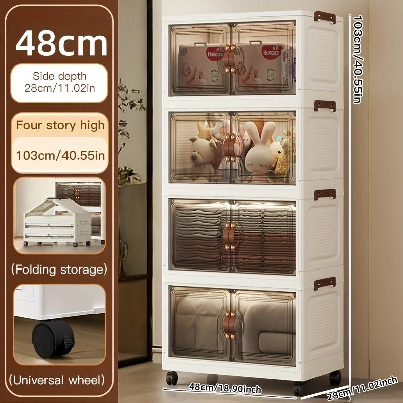 Foldable Rolling Storage Cabinet