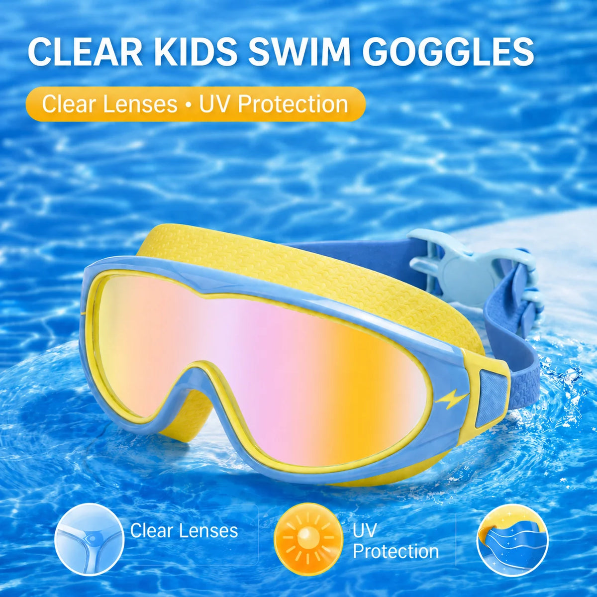 Kids Wide View Swim Goggles