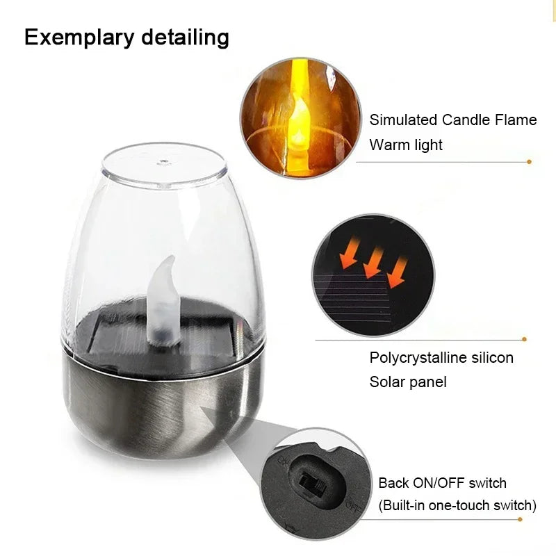 Stainless Steel Solar Candle Lantern