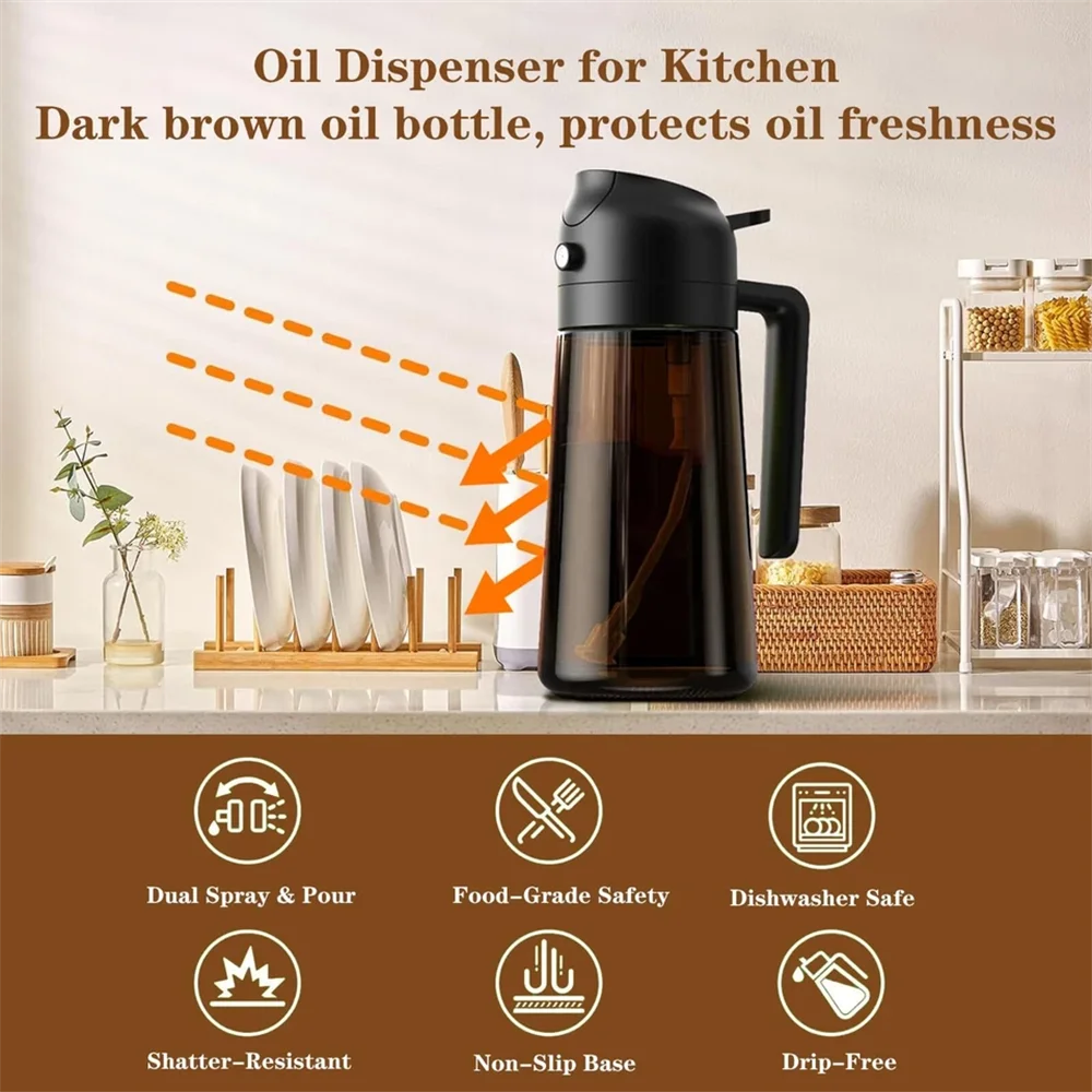 2-In-1 Glass Oil Sprayer Dispenser