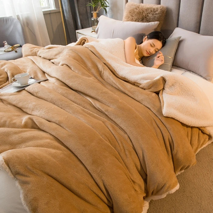 Double-Sided Winter Throw Blanket