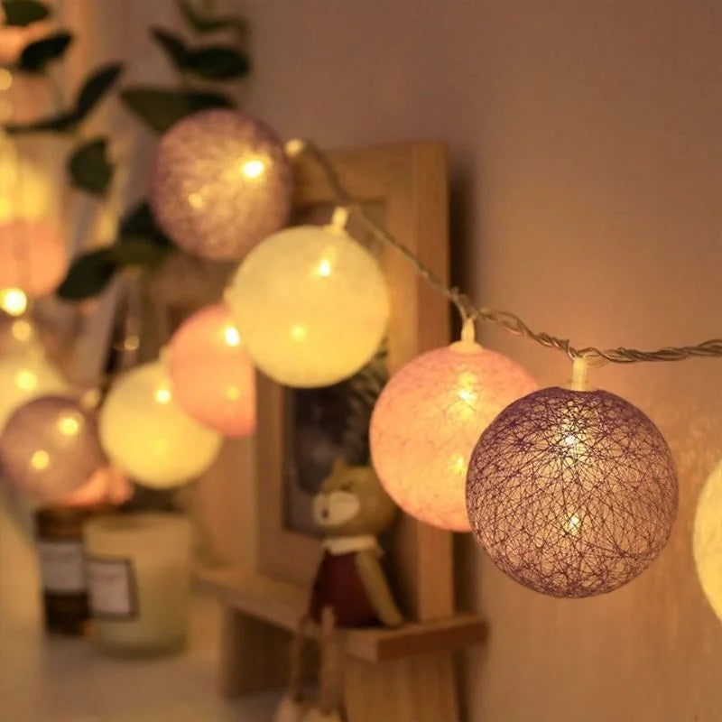 Cotton Ball LED String Lights