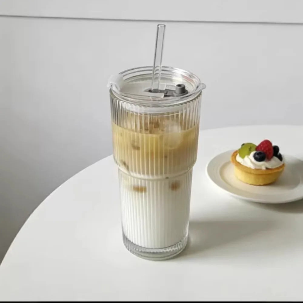 600ml Stripe Glass Tumbler