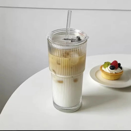 600ml Stripe Glass Tumbler