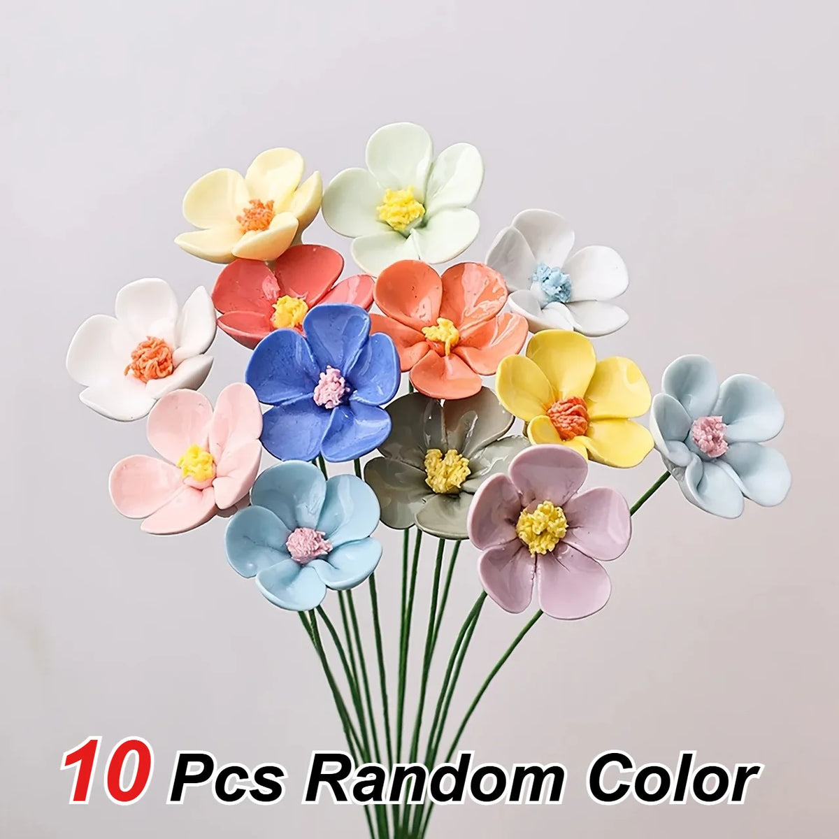 Ceramic Five-Petal Flower Decor