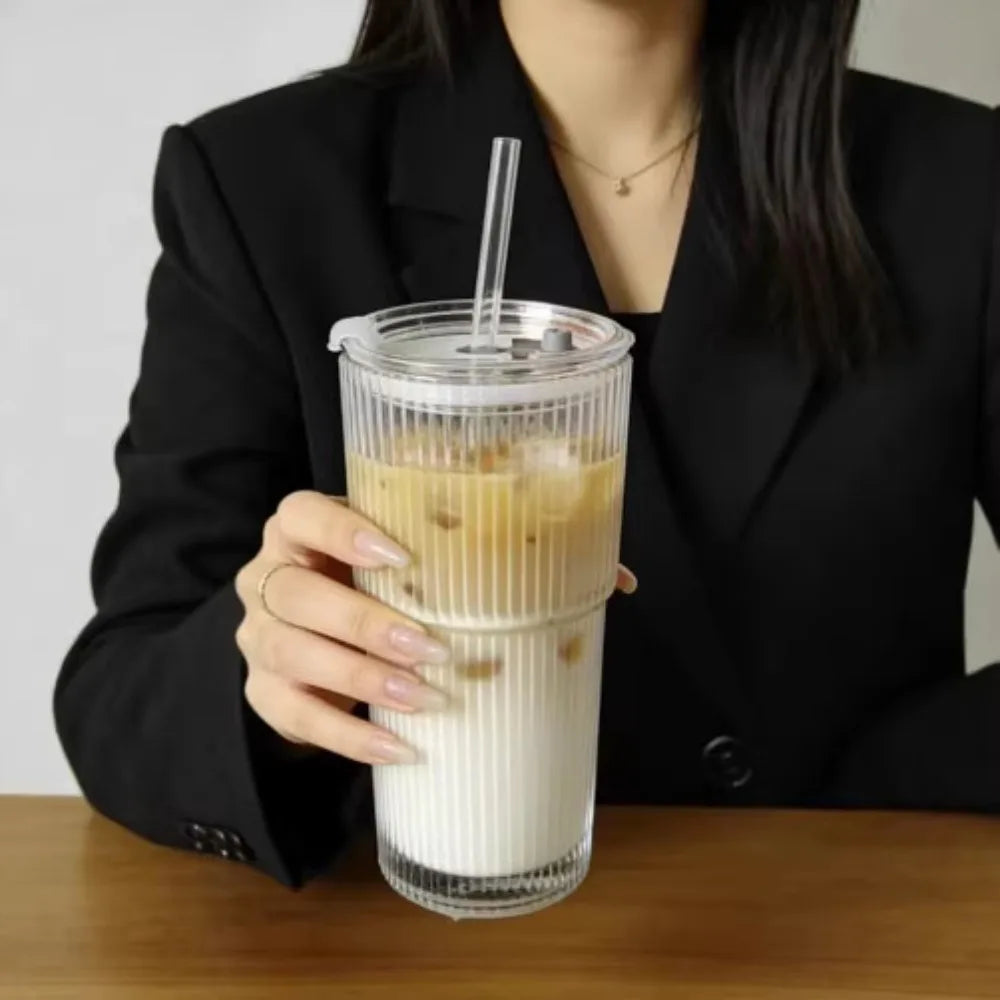 600ml Stripe Glass Tumbler