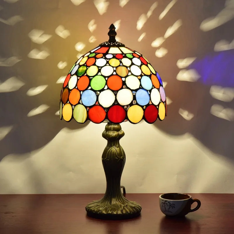 European Stained Glass Table Lamp