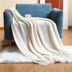 Nordic Knit Throw Blanket with Tassels
