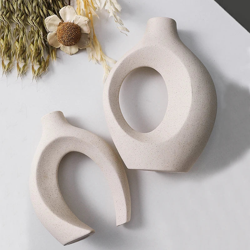 White Decorative Vase Set (Set of 2)
