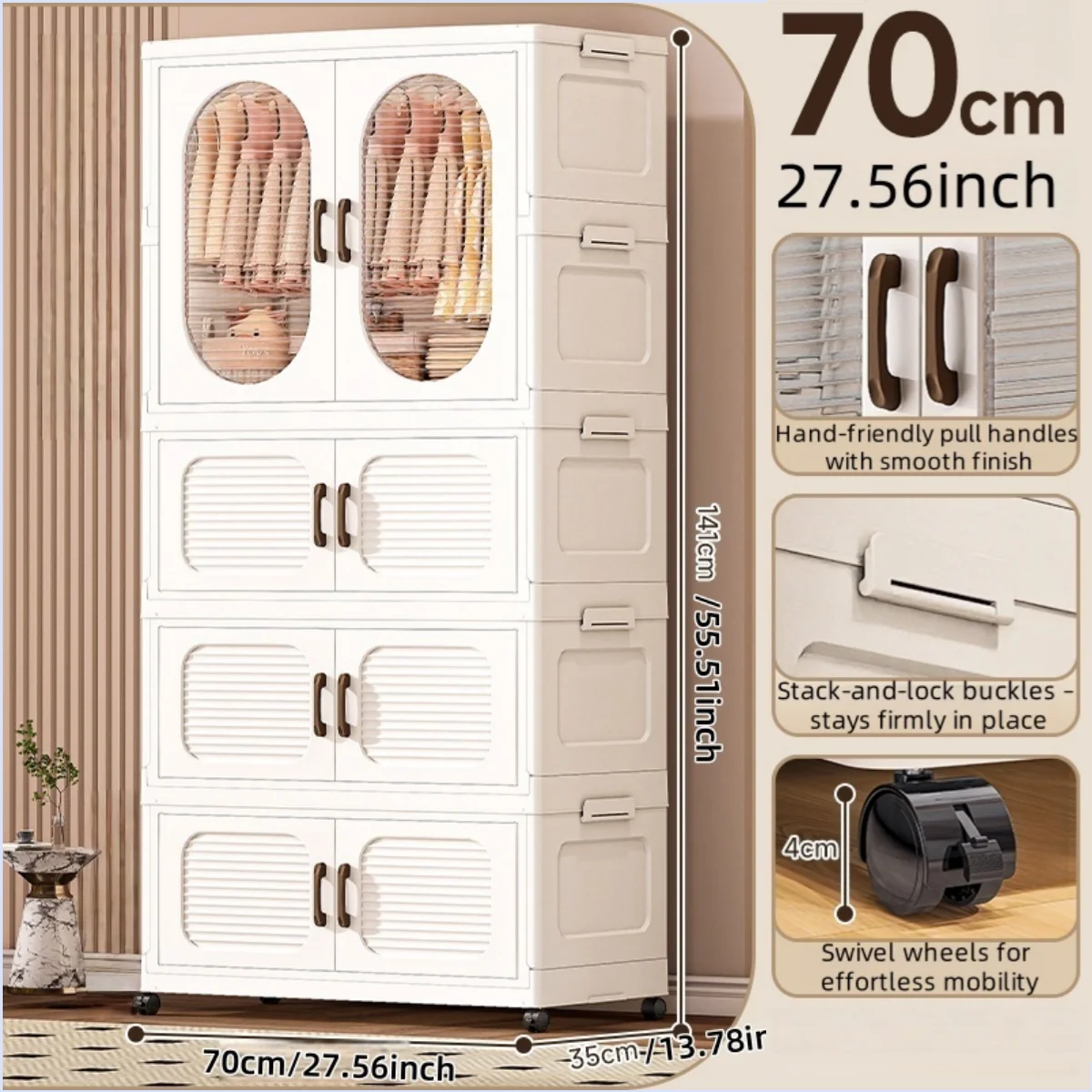 Foldable Double Door Wardrobe