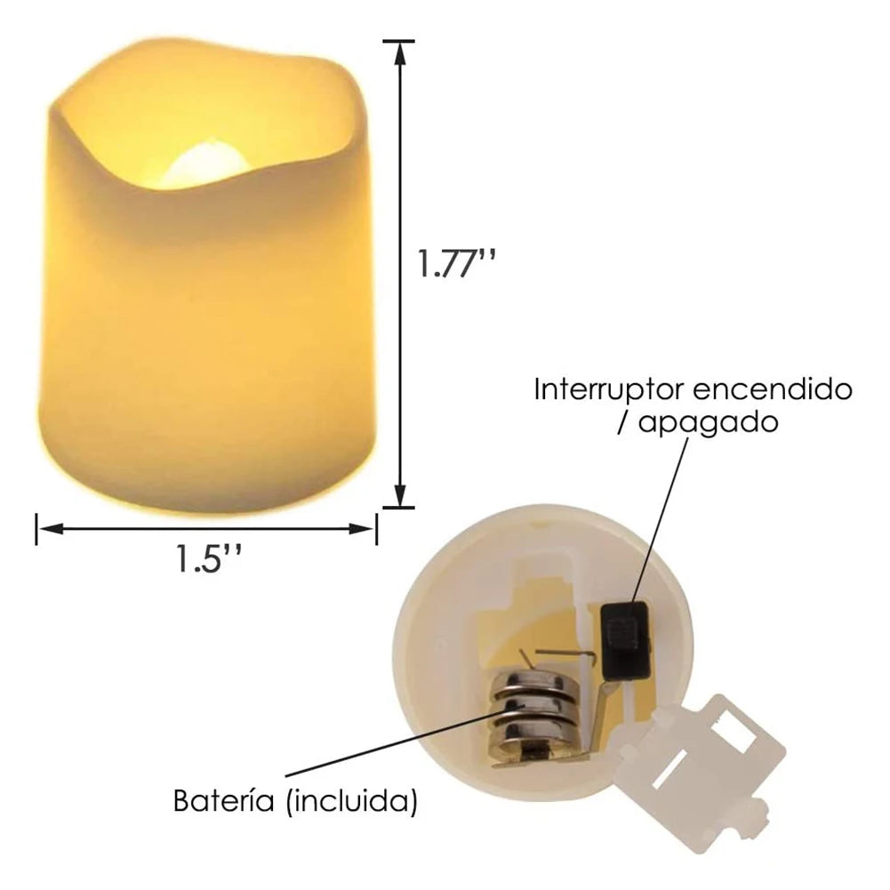 Flameless LED Tea Light Candles (24-Piece Set)