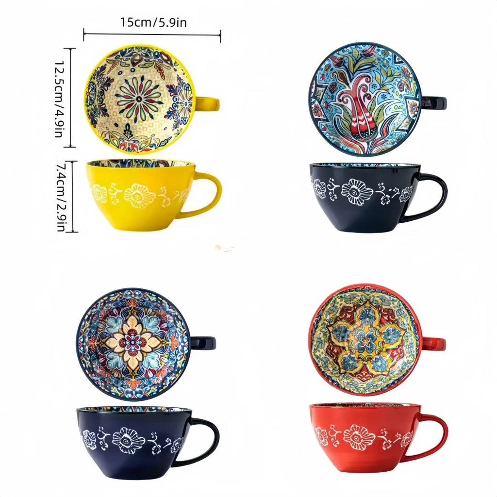 Bohemian Hand-Painted Ceramic Mug