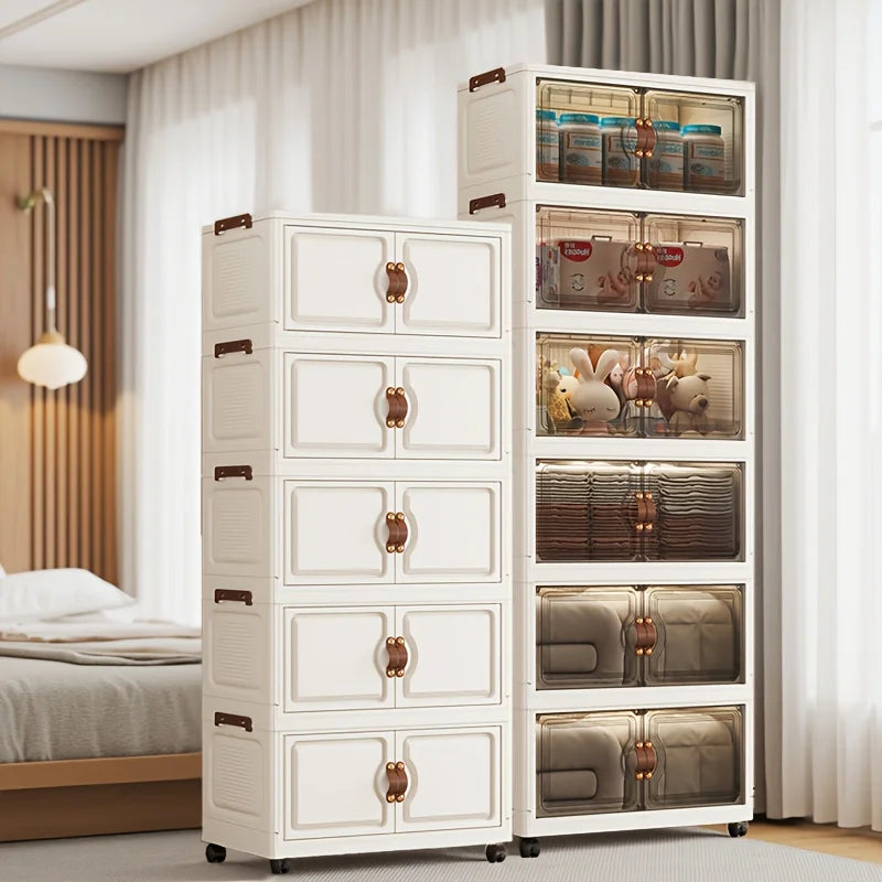 Foldable Rolling Storage Cabinet