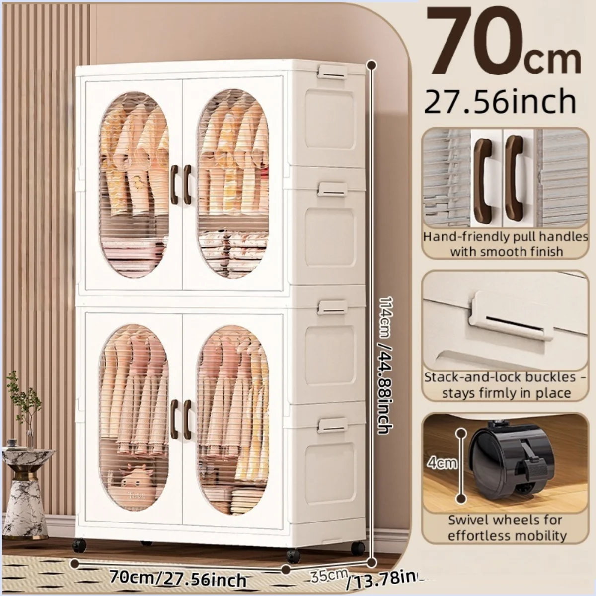 Foldable Double Door Wardrobe