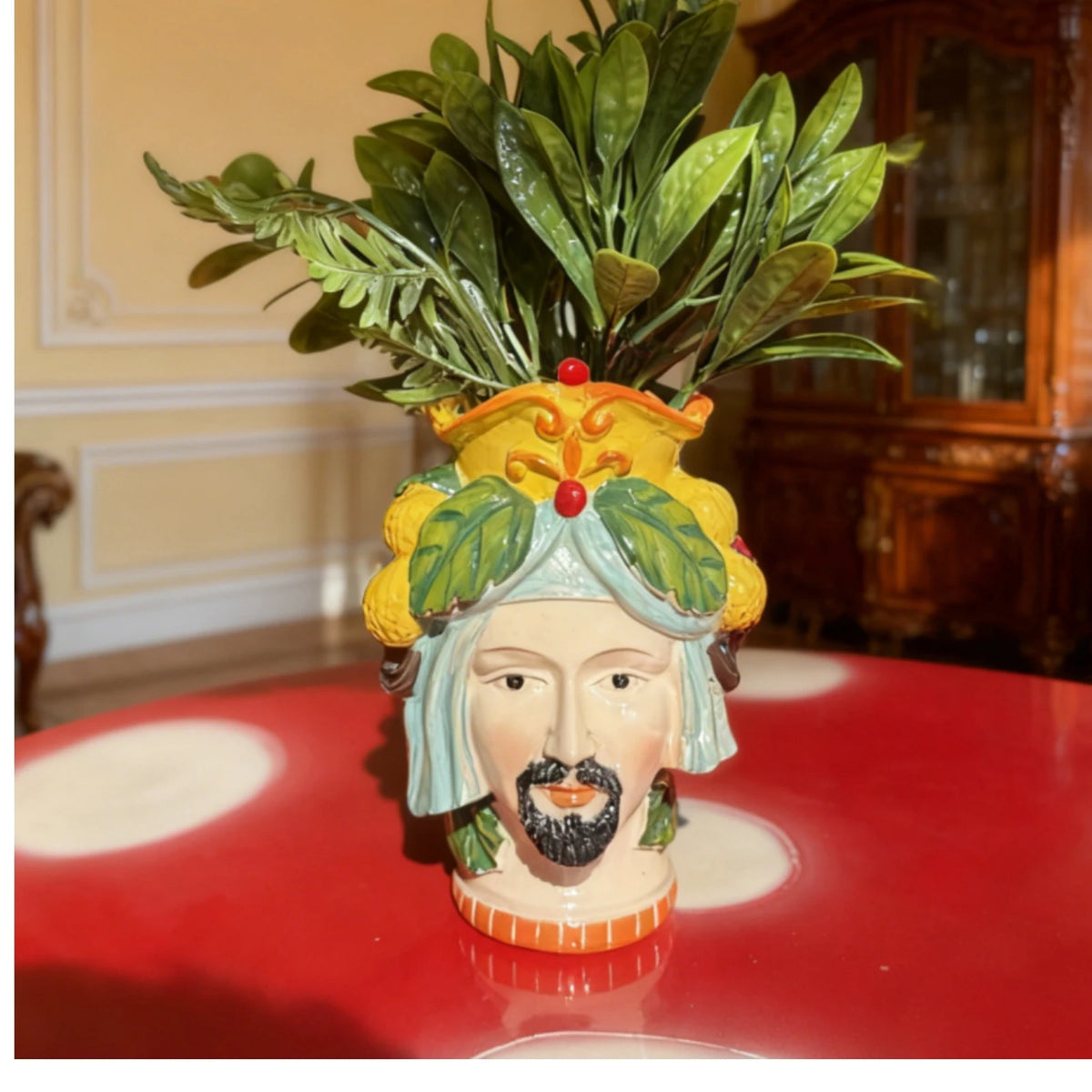 Ornate Sculptural Resin Vase