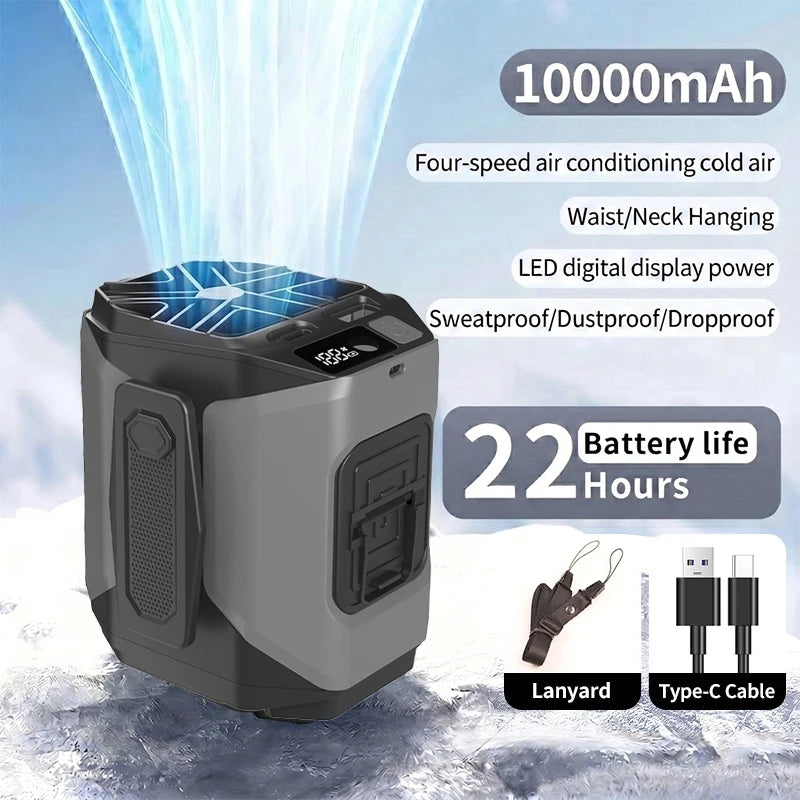 10000mAh Wearable Cooling Fan