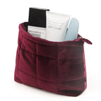Velvet Quilted Makeup Bag