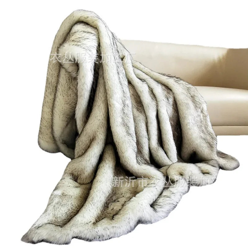 European Faux Fur Throw Blanket