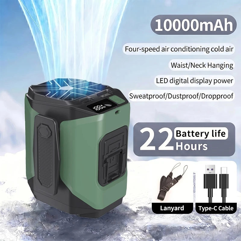10000mAh Wearable Cooling Fan