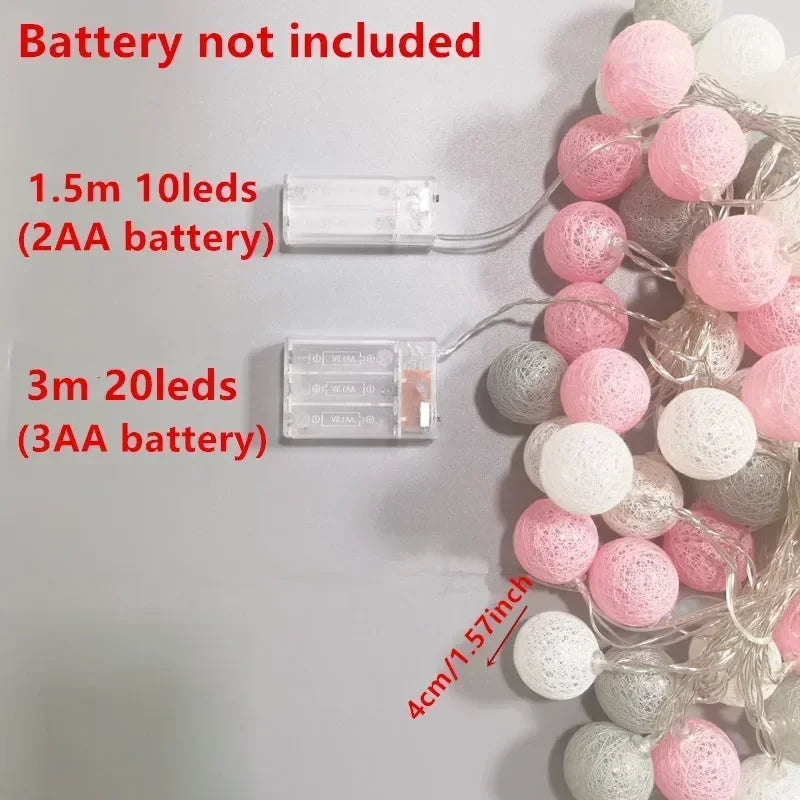 Cotton Ball LED String Lights