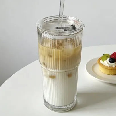 600ml Stripe Glass Tumbler